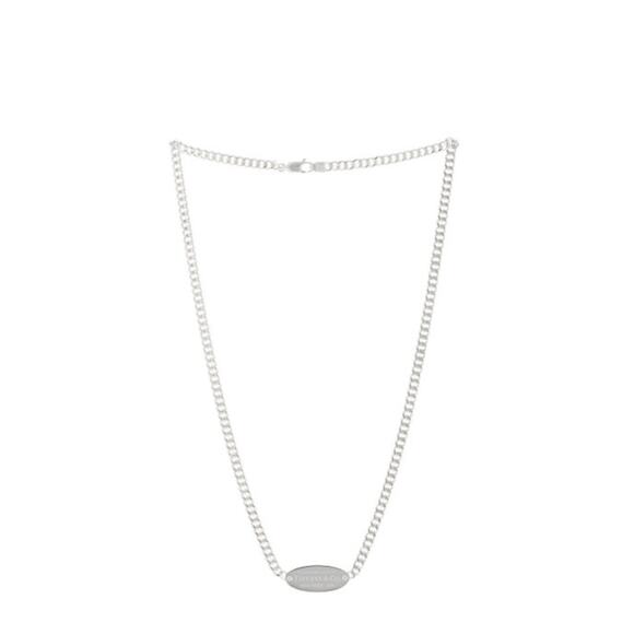 Tiffany & Co. Return To T&co Tag ID Chain Necklace W/ Diamonds - Sterling Silver - Picture 2 of 8